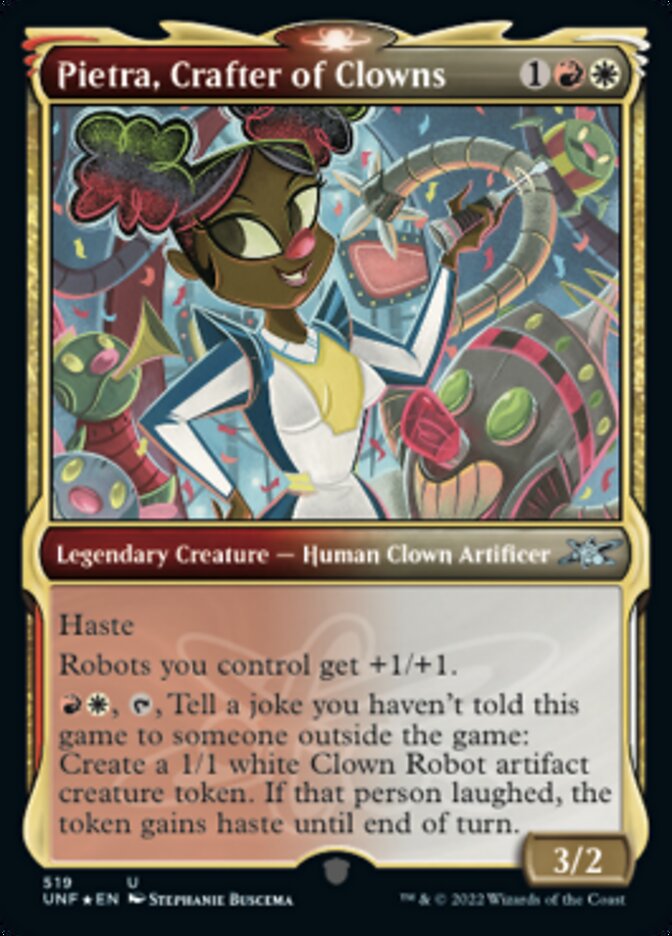 Pietra, Crafter of Clowns (Showcase) (Galaxy Foil) [Unfinity] | Jack's On Queen