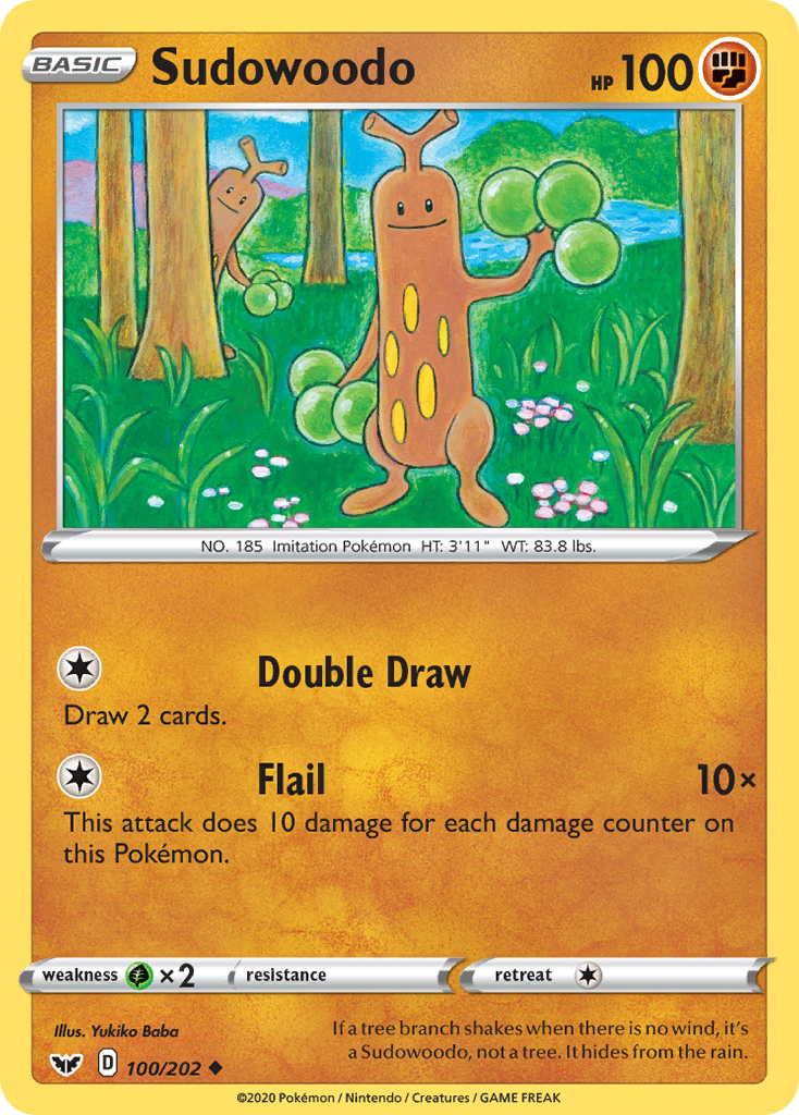 Sudowoodo (100/202) [Sword & Shield: Base Set] | Jack's On Queen