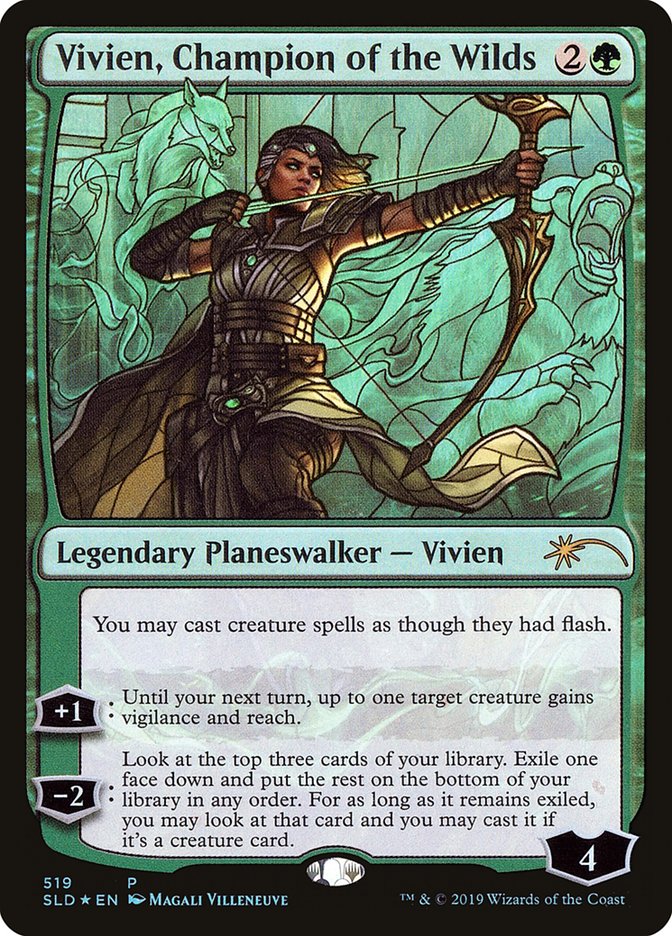 Vivien, Champion of the Wilds (Stained Glass) [Secret Lair Drop Promos] | Jack's On Queen