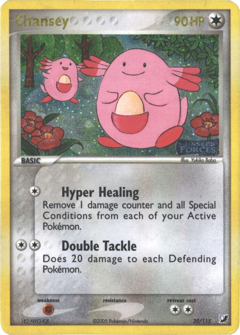 Chansey (20/115) (Stamped) [EX: Unseen Forces] | Jack's On Queen