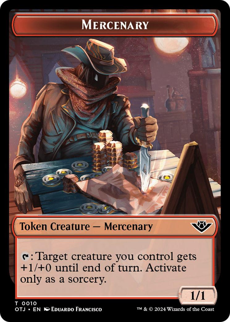 Mercenary // Construct Double-Sided Token [Outlaws of Thunder Junction Tokens] | Jack's On Queen