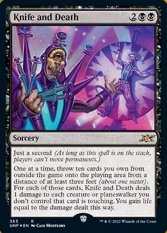 Knife and Death (Galaxy Foil) [Unfinity] | Jack's On Queen