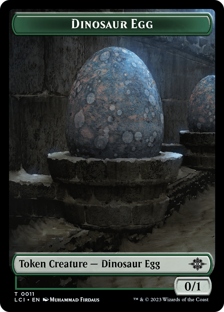 Dinosaur Egg // Dinosaur (0010) Double-Sided Token [The Lost Caverns of Ixalan Tokens] | Jack's On Queen
