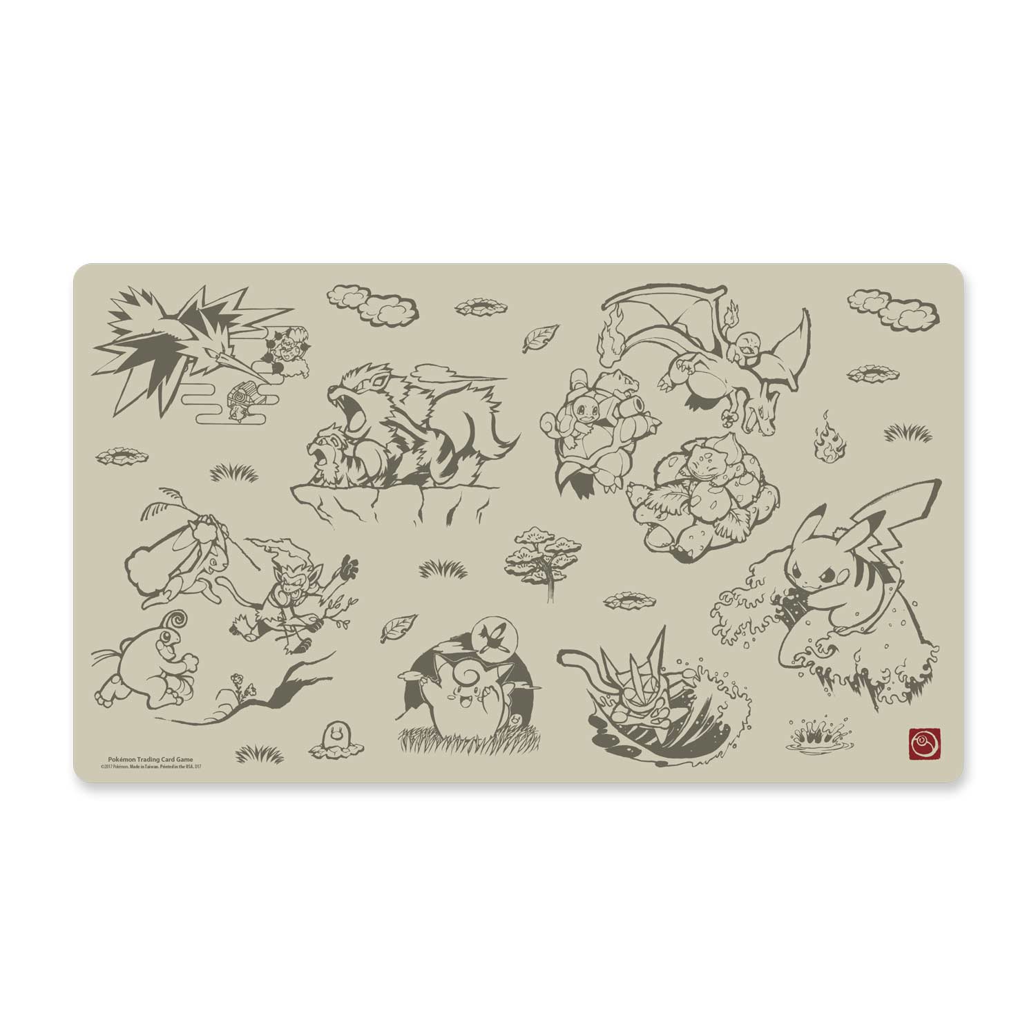 Playmat - Pikachu (Scroll Painting Style) | Jack's On Queen