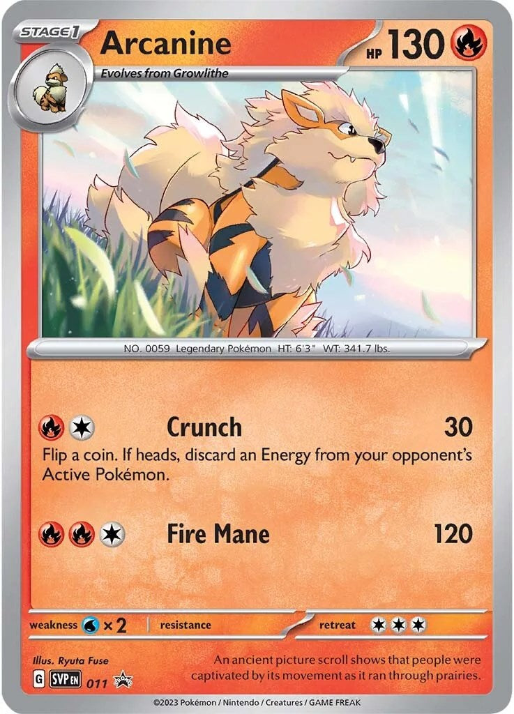 Arcanine (011) [Scarlet & Violet: Black Star Promos] | Jack's On Queen