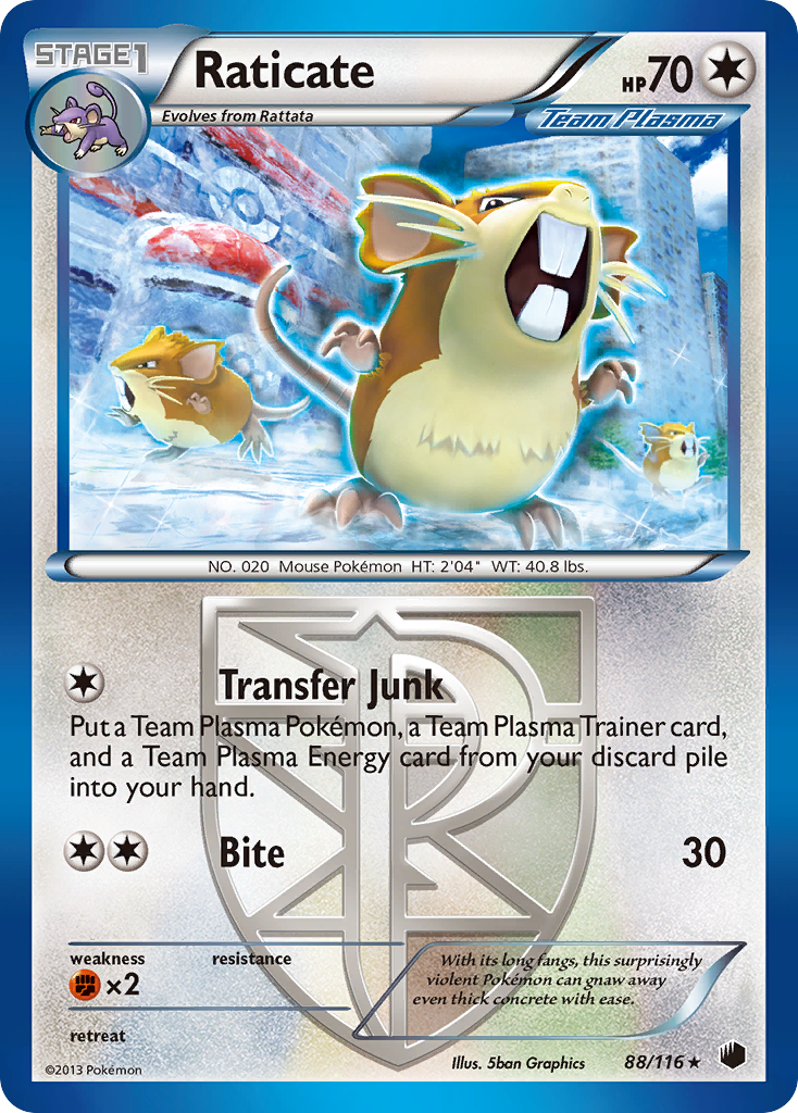 Raticate (88/116) [Black & White: Plasma Freeze] | Jack's On Queen