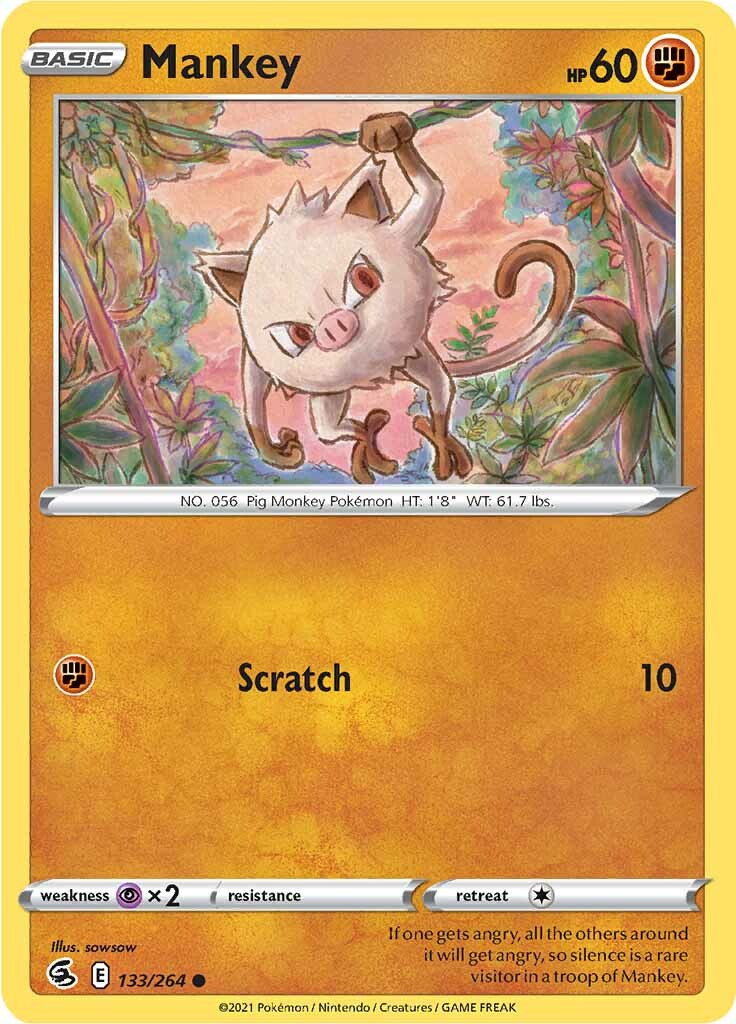 Mankey (133/264) [Sword & Shield: Fusion Strike] | Jack's On Queen