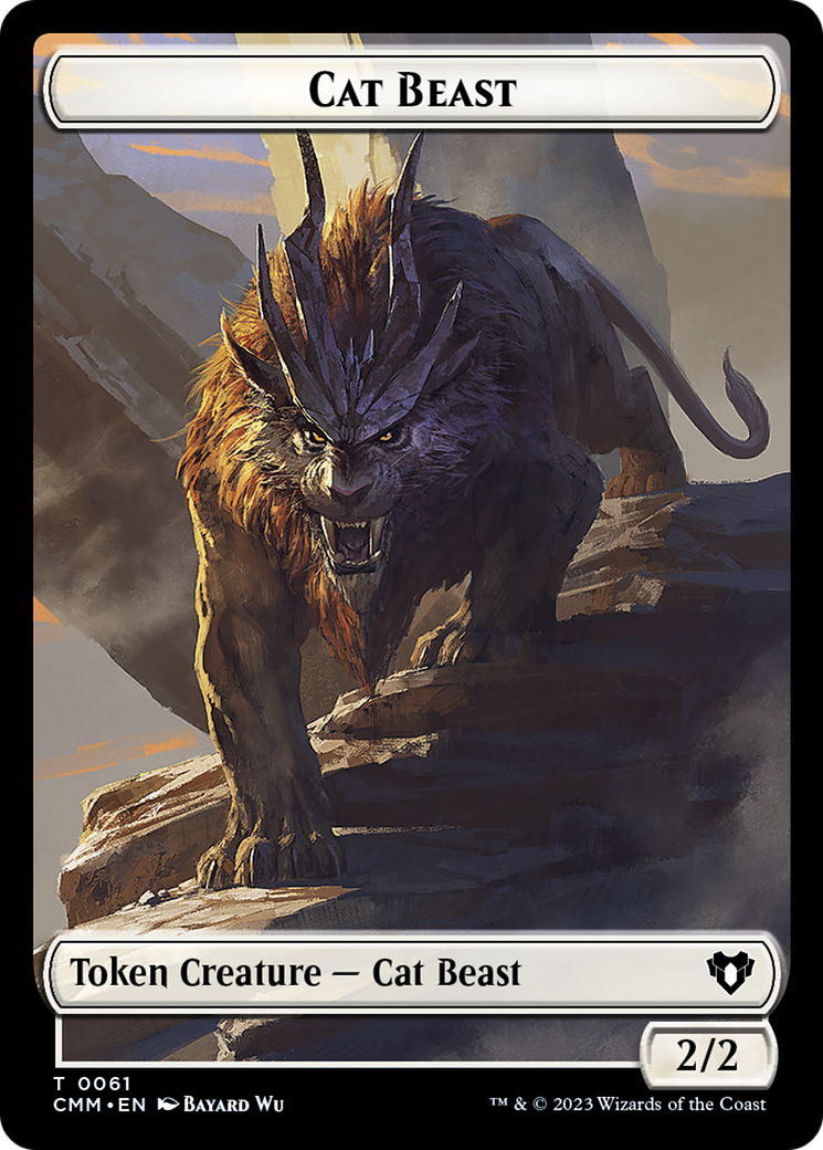 Cleric // Cat Beast Double-Sided Token [Commander Masters Tokens] | Jack's On Queen