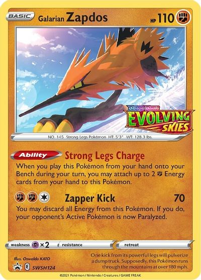 Galarian Zapdos (SWSH124) (Prerelease Promo) [Sword & Shield: Black Star Promos] | Jack's On Queen