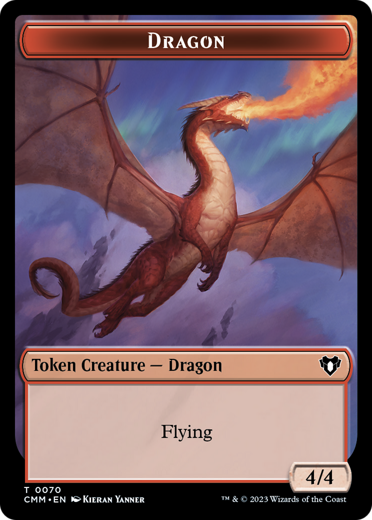 Dragon // Kor Ally Double-Sided Token [Commander Masters Tokens] | Jack's On Queen