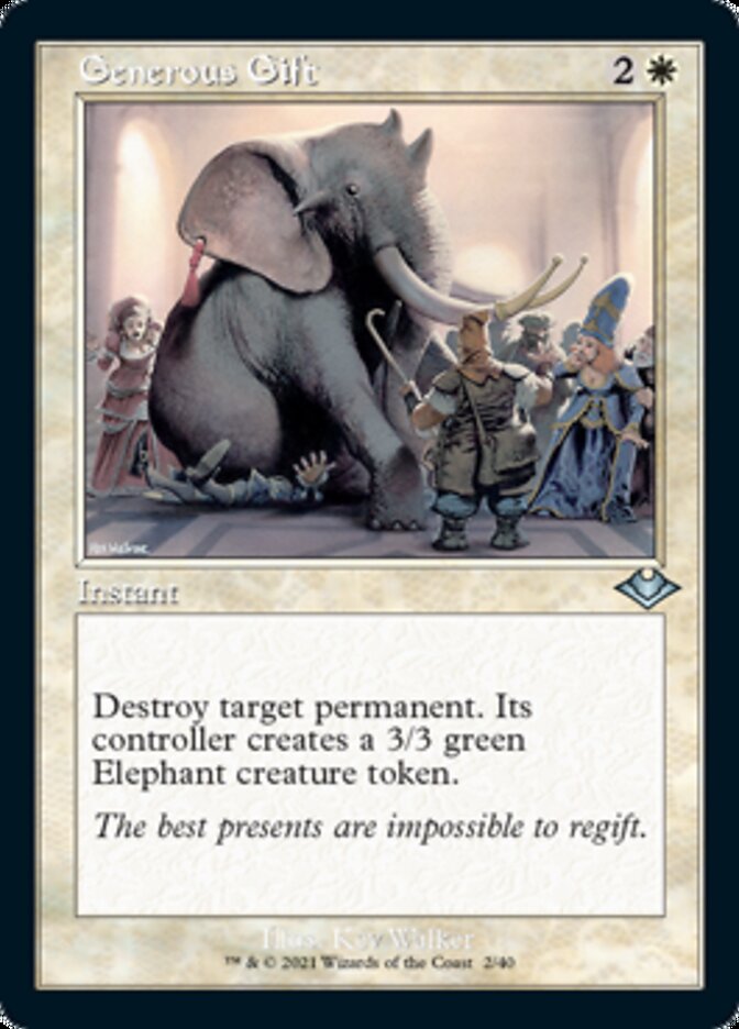 Generous Gift (Retro Foil Etched) [Modern Horizons] | Jack's On Queen