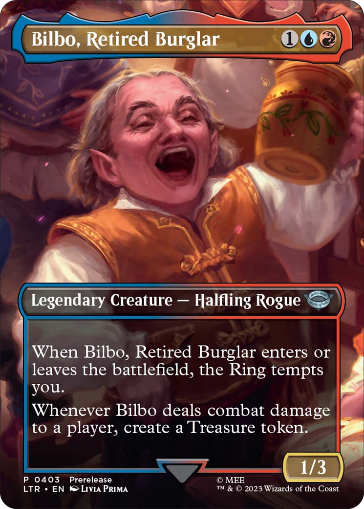 Bilbo, Retired Burglar (Borderless Alternate Art) [The Lord of the Rings: Tales of Middle-Earth] | Jack's On Queen