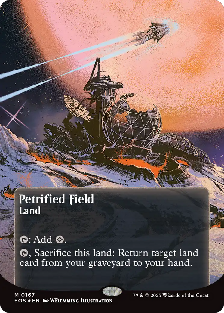 Petrified Field (0167) (Borderless) (Galaxy Foil) [Edge of Eternities: Stellar Sights] | Jack's On Queen