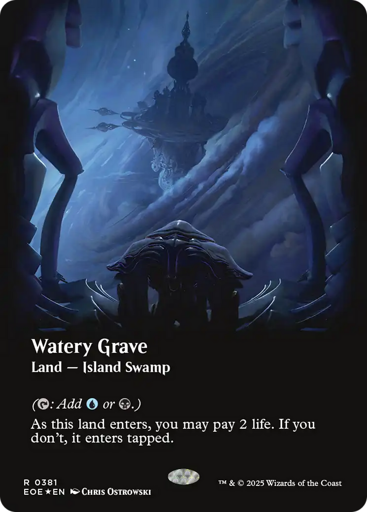Watery Grave (Borderless) (Galaxy Foil) [Edge of Eternities] | Jack's On Queen