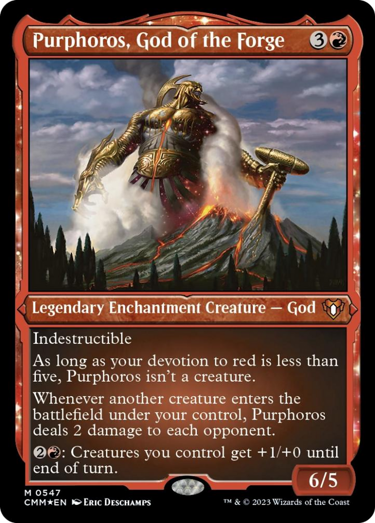 Purphoros, God of the Forge (Foil Etched) [Commander Masters] | Jack's On Queen