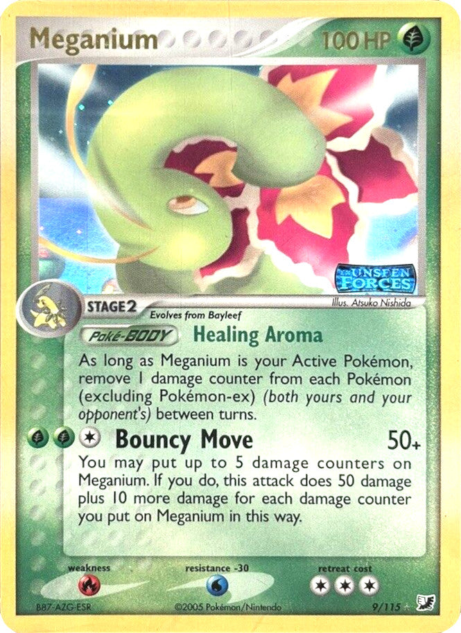 Meganium (9/115) (Stamped) [EX: Unseen Forces] | Jack's On Queen