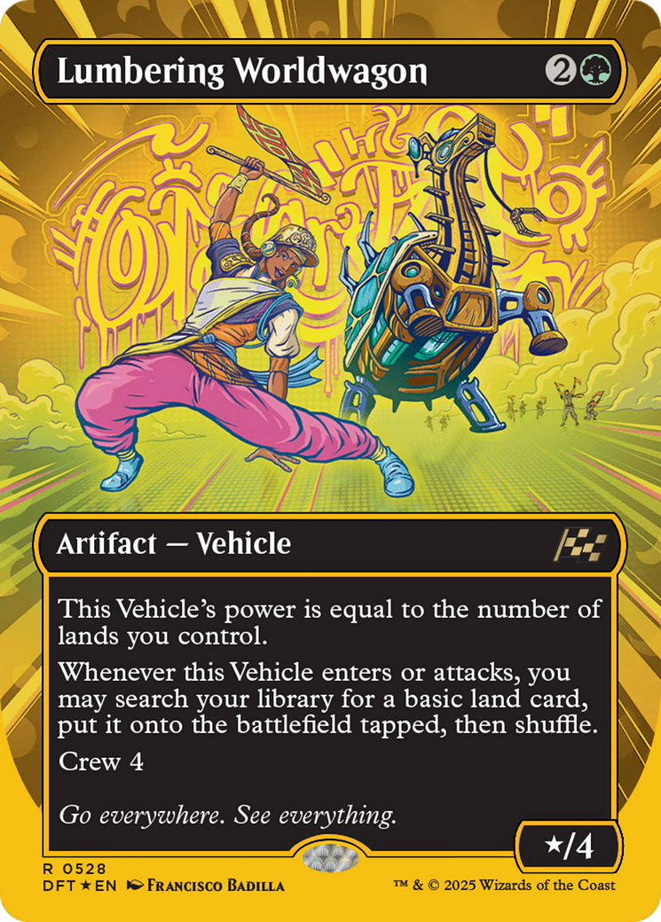 Lumbering Worldwagon (Borderless) (First-Place Foil) [Aetherdrift] | Jack's On Queen