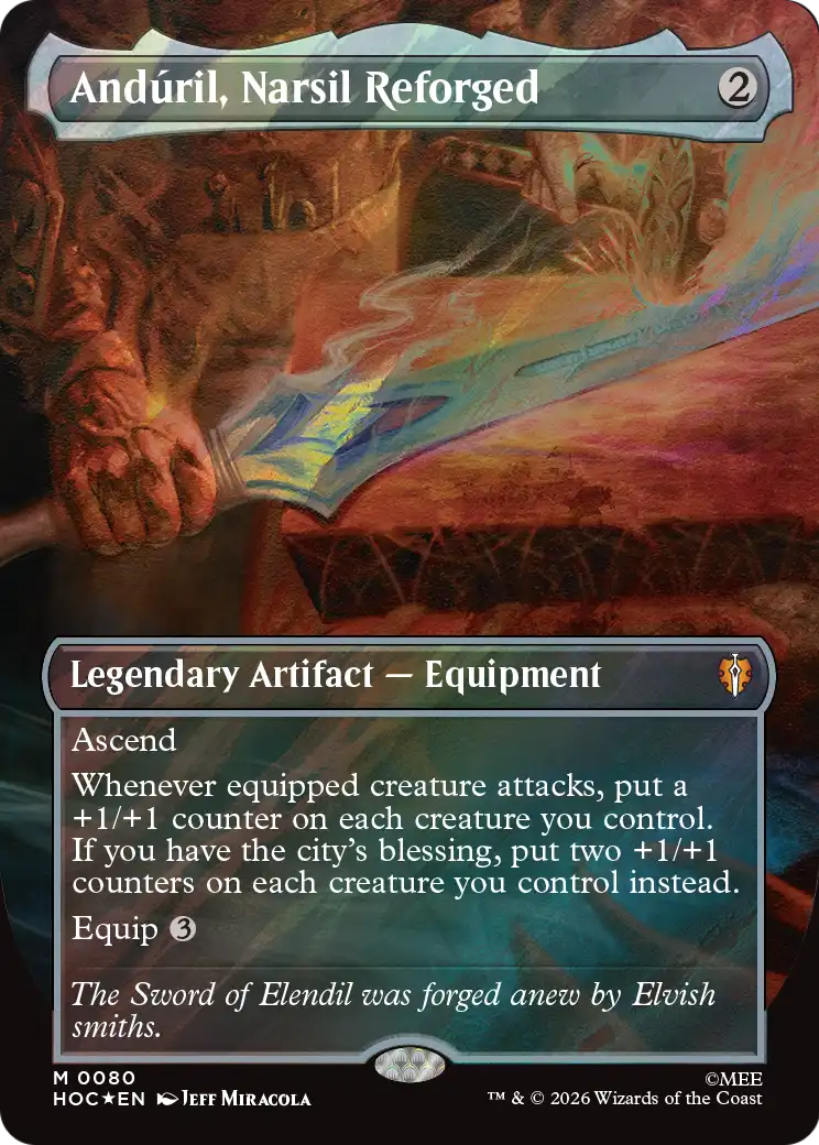 Anduril, Narsil Reforged (Borderless) (Surge Foil) [The Hobbit: Eternal-Legal] | Jack's On Queen