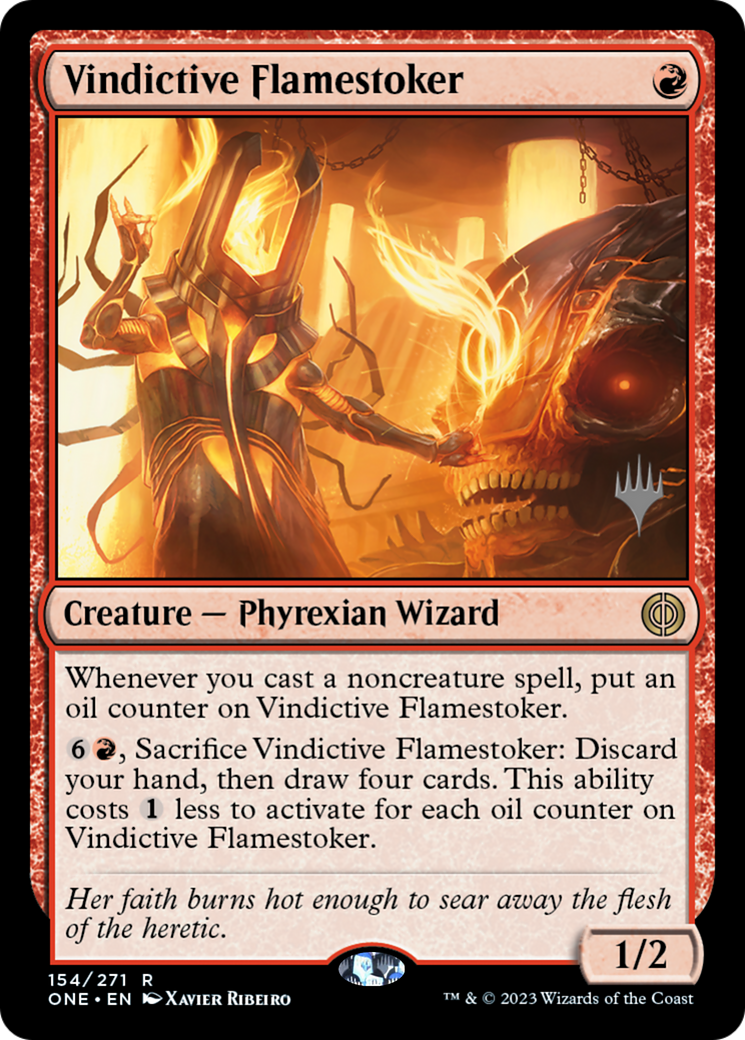 Vindictive Flamestoker (Promo Pack) [Phyrexia: All Will Be One Promos] | Jack's On Queen