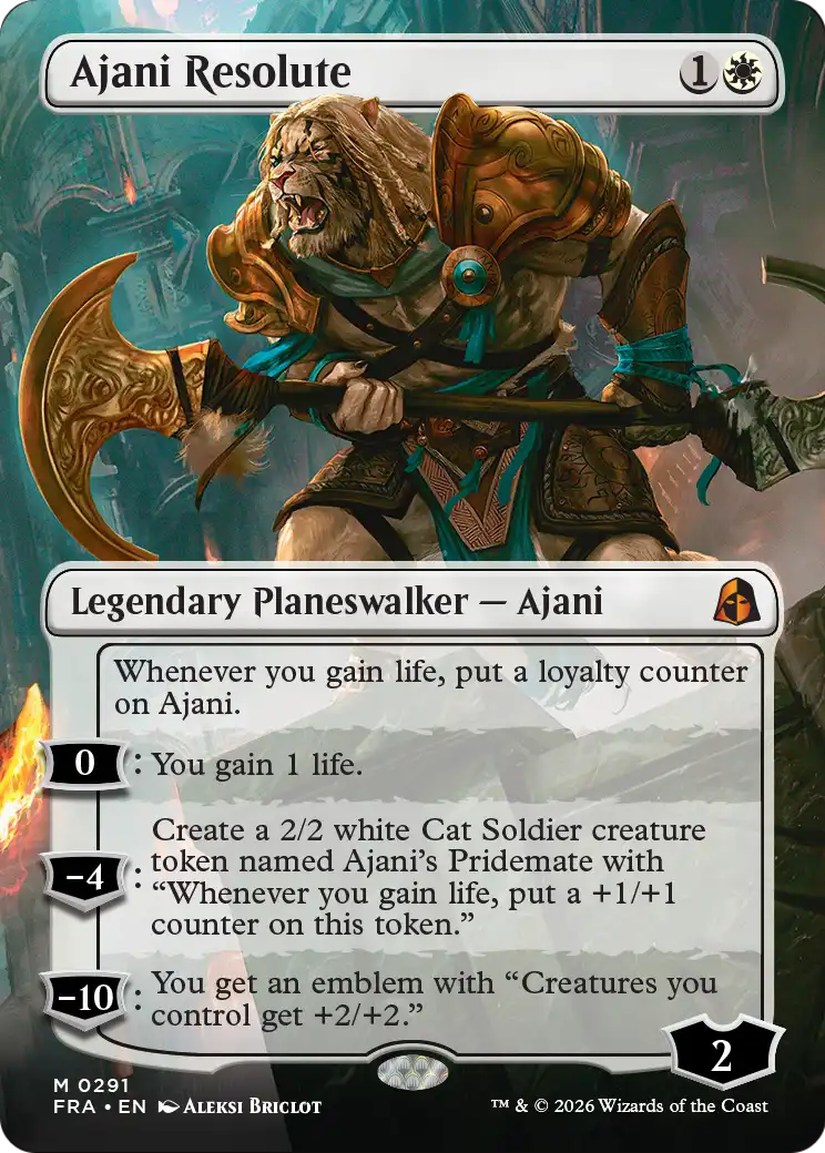 Ajani Resolute (Borderless) [Reality Fracture] | Jack's On Queen