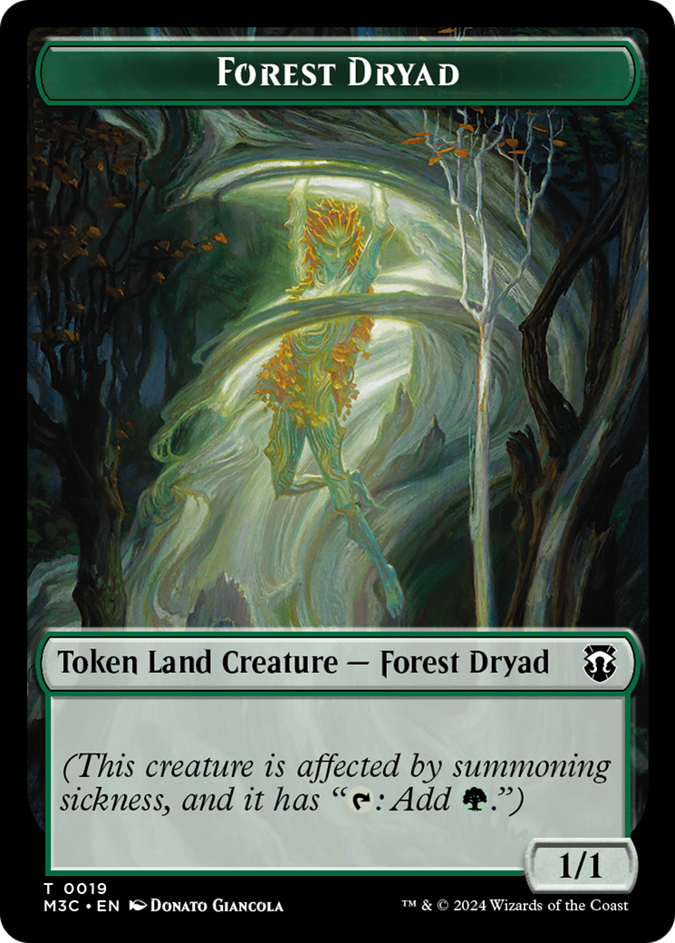 Boar (Ripple Foil) // Forest Dryad Double-Sided Token [Modern Horizons 3 Commander Tokens] | Jack's On Queen