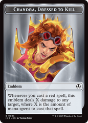 Human (0014) // Emblem - Chandra, Dressed to Kill Double-Sided Token [Innistrad Remastered Tokens] | Jack's On Queen