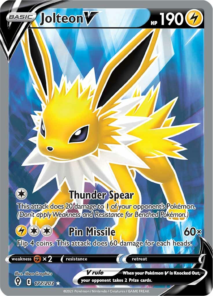 Jolteon V (177/203) [Sword & Shield: Evolving Skies] | Jack's On Queen