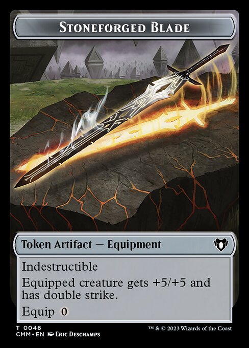 Spirit (0039) // Stoneforged Blade Double-Sided Token [Commander Masters Tokens] | Jack's On Queen