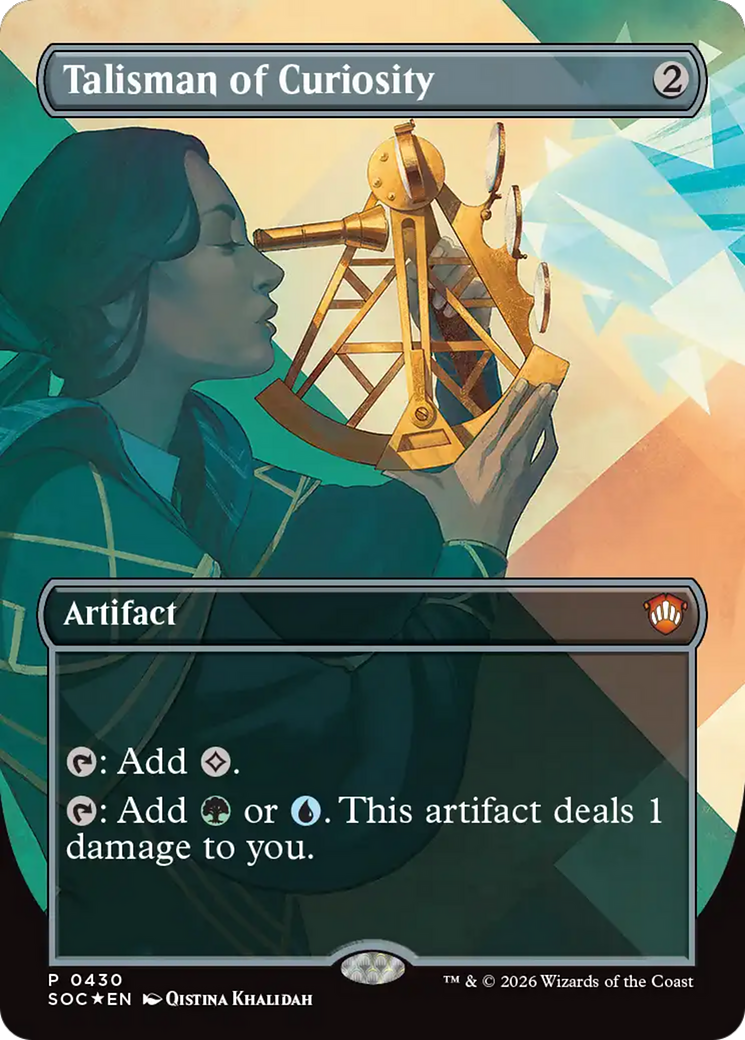 Talisman of Curiosity (Borderless) [Secrets of Strixhaven Commander] | Jack's On Queen