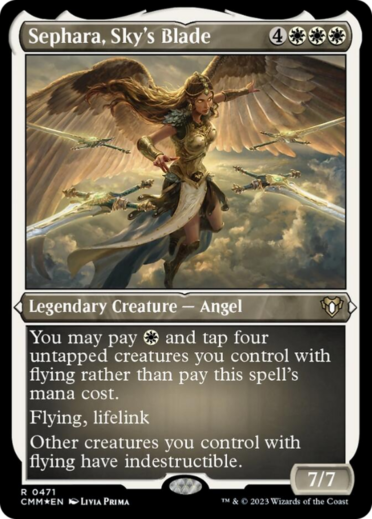 Sephara, Sky's Blade (Foil Etched) [Commander Masters] | Jack's On Queen