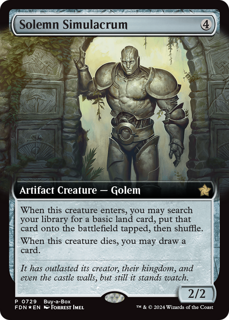 Solemn Simulacrum (Extended Art) (Buy-A-Box) [Foundations Promos] | Jack's On Queen