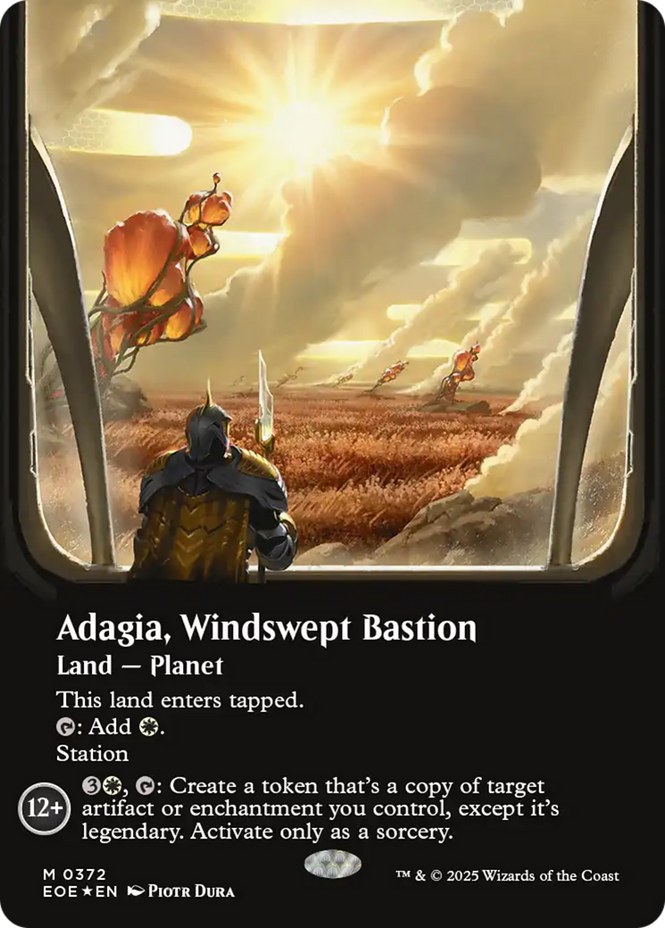 Adagia, Windswept Bastion (Borderless) (Galaxy Foil) [Edge of Eternities] | Jack's On Queen