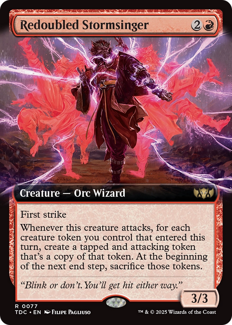 Redoubled Stormsinger (Extended Art) [Tarkir: Dragonstorm Commander] | Jack's On Queen
