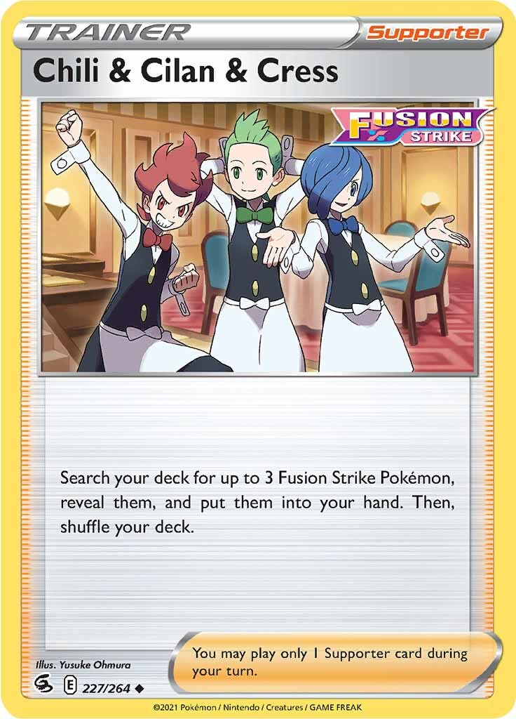 Chili & Cilan & Cress (227/264) [Sword & Shield: Fusion Strike] | Jack's On Queen