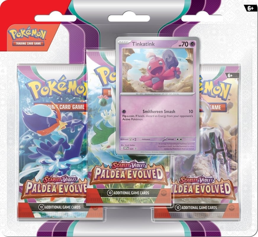 Scarlet & Violet: Paldea Evolved - 3-Pack Blisters (Tinkatink) | Jack's On Queen