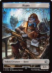 Bird // Hero (0028) Double-Sided Token (Surge Foil) [FINAL FANTASY Commander Tokens] | Jack's On Queen