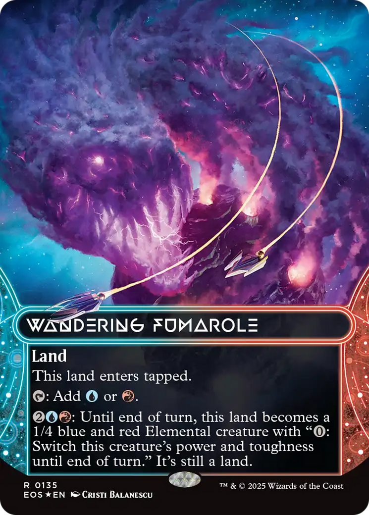 Wandering Fumarole (0135) (Borderless) (Galaxy Foil) [Edge of Eternities: Stellar Sights] | Jack's On Queen