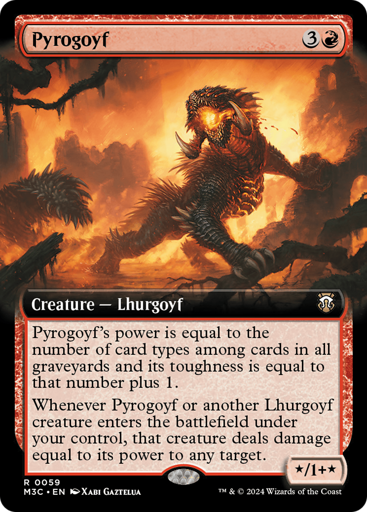 Pyrogoyf (Extended Art) [Modern Horizons 3 Commander] | Jack's On Queen