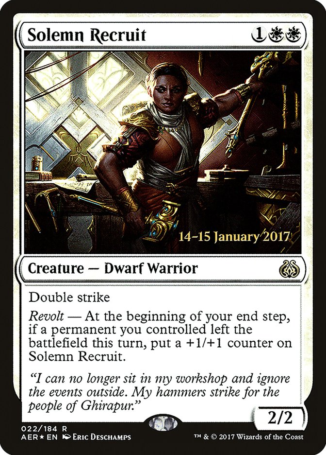 Solemn Recruit [Aether Revolt Prerelease Promos] | Jack's On Queen