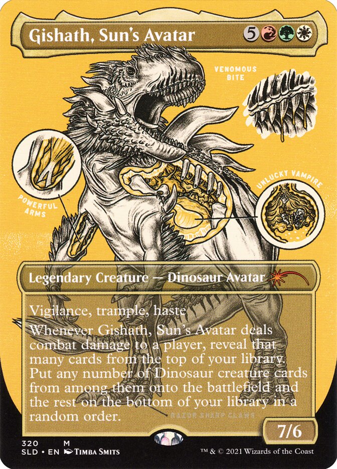 Gishath, Sun's Avatar (Borderless Foil Etched) [Secret Lair Drop Series] | Jack's On Queen