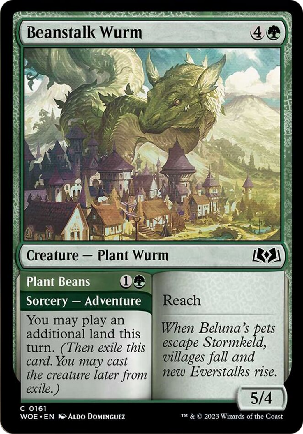 Beanstalk Wurm // Plant Beans [Wilds of Eldraine] | Jack's On Queen