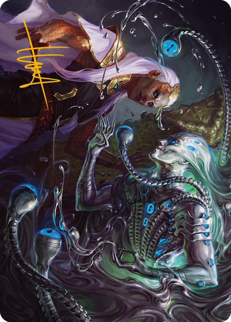 Mirage Mockery Art Card (Gold-Stamped Signature) [Phyrexia: All Will Be One Art Series] | Jack's On Queen