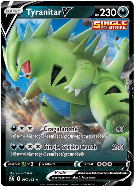 Tyranitar V (097/163) [Sword & Shield: Battle Styles] | Jack's On Queen