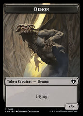 Clue // Demon Double-Sided Token [Commander Masters Tokens] | Jack's On Queen