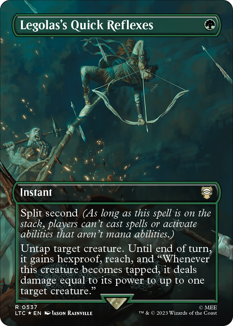 Legolas's Quick Reflexes (Borderless) (Surge Foil) [The Lord of the Rings: Tales of Middle-Earth Commander] | Jack's On Queen