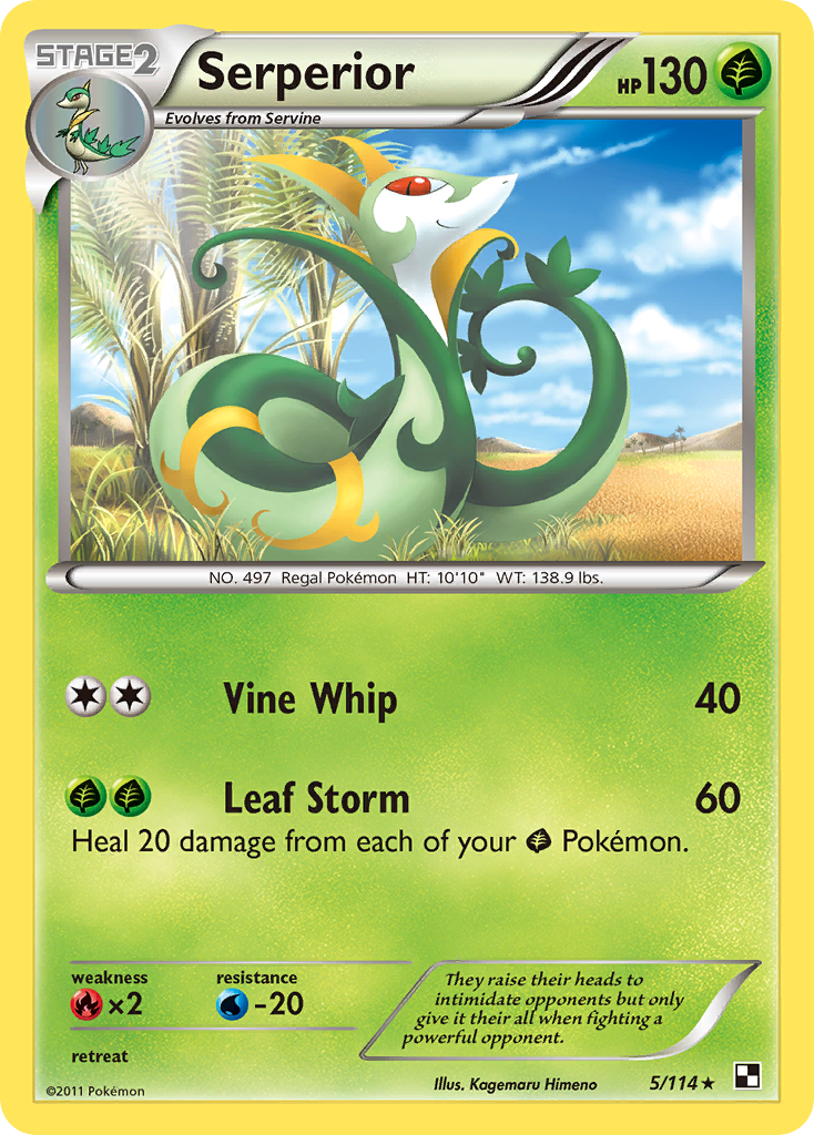 Serperior (5/114) (Green Tornado) (Theme Deck Exclusive) [Black & White: Base Set] | Jack's On Queen
