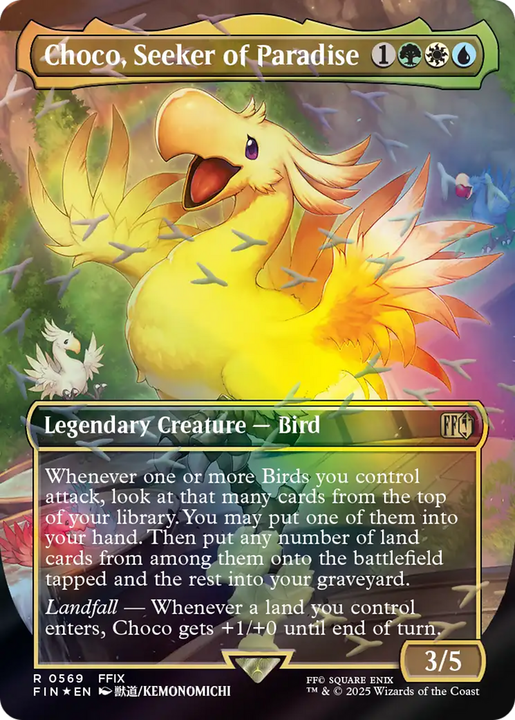 Choco, Seeker of Paradise (Borderless) (Chocobo Track Foil) [FINAL FANTASY] | Jack's On Queen