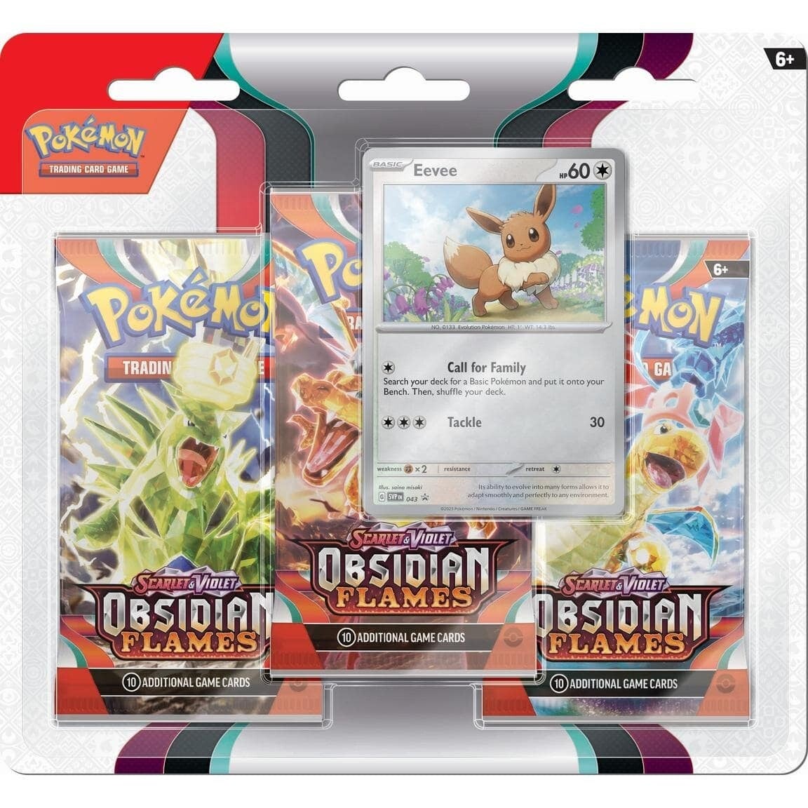 Scarlet & Violet: Obsidian Flames - 3-Pack Blisters (Eevee) | Jack's On Queen