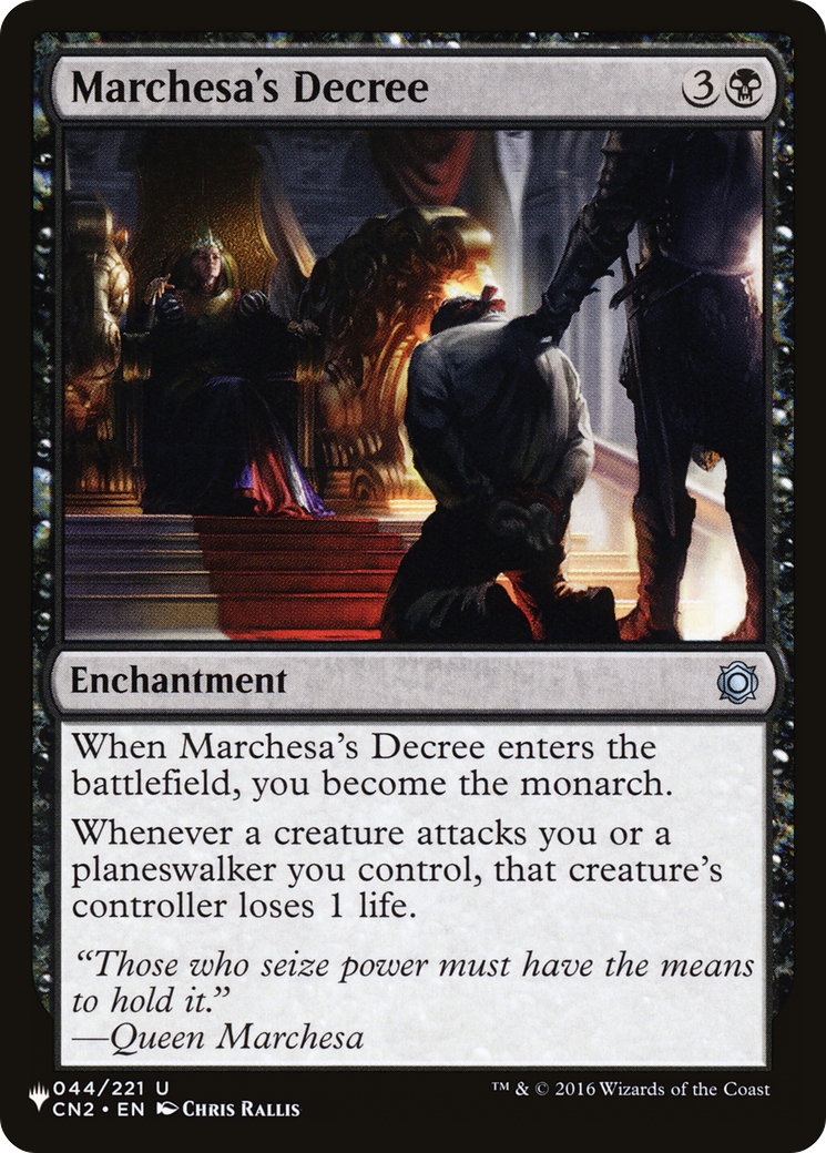 Marchesa's Decree [The List Reprints] | Jack's On Queen