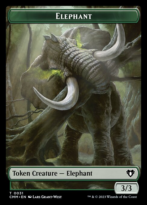 Clue // Elephant Double-Sided Token [Commander Masters Tokens] | Jack's On Queen